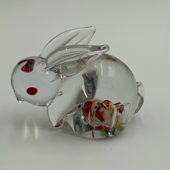 Other - Small Art Glass Paperweight Bunny Rabbit Millefiori Flawless
